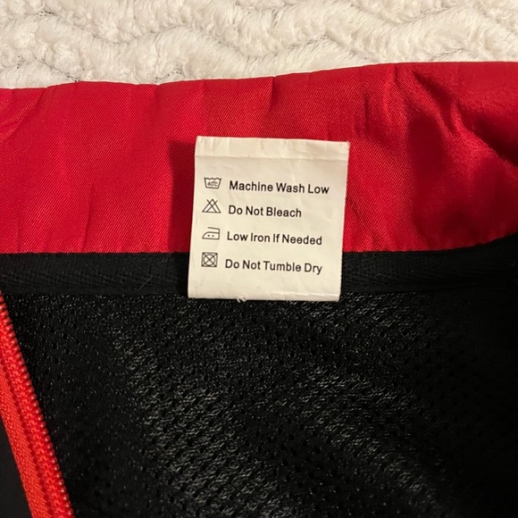 Wosawe Black Red Cycling Long Sleeve Zipper Closure Pocket Reflective Jacket L - Picture 8 of 10